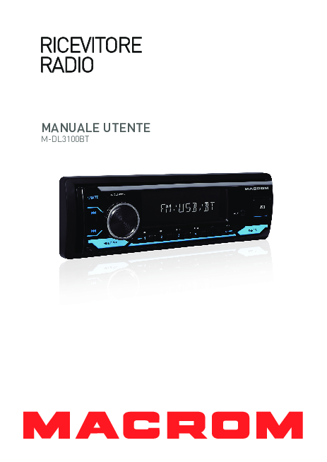 Autorradio 1 Din Macrom DL3100BT FM, RDS, SD, Bluettoth, Sonivac S.L.