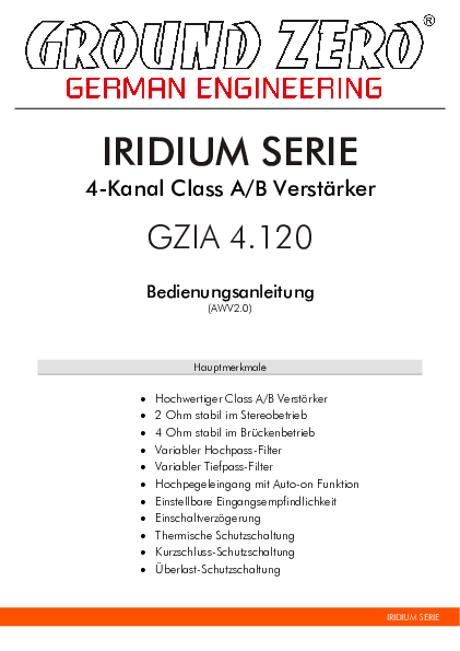 Ampli Ground Zero GZIA 4.120