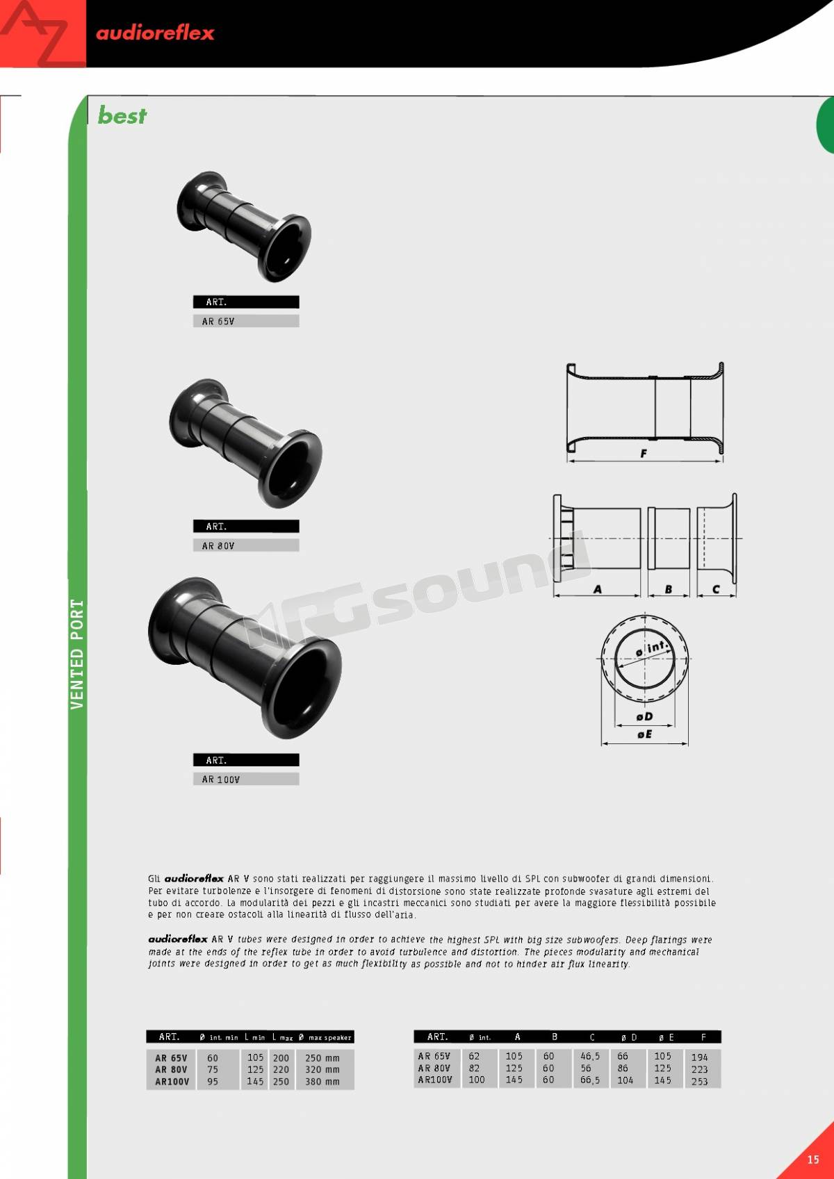 AZ Audiocomp AR 100V - reflex tube
