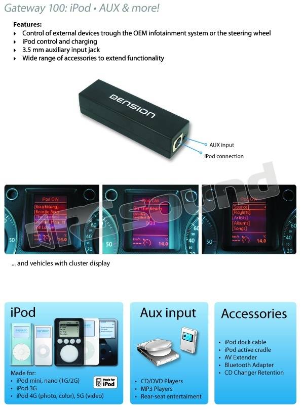 Dension 7137400 Ice Link Plus, Gateway100, Interfaccia iPod per Alfa, Fiat, Blaupunkt