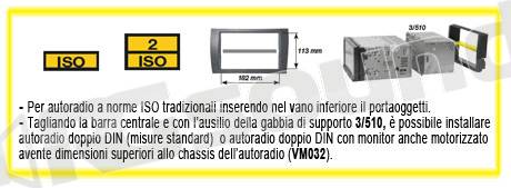 MASCHERINA SUPPORTO AUTORADIO DOPPIO ISO X TOYOTA YARIS '99>'03 COLORE NERO