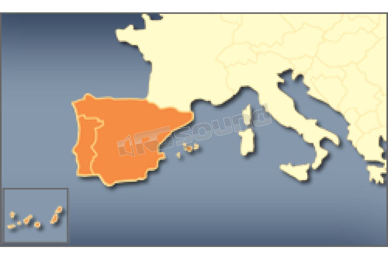 AV Map Mappa Penisola Iberica per Geosat 6, Geosat 5, Geosat 4/2C e Geosat 2, Motivo