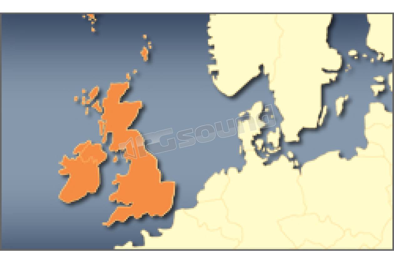 AV Map Mappa Regno Unito e Irlanda per Geosat 6, Geosat 5, Geosat 4/2C e Geosat 2, Motivo