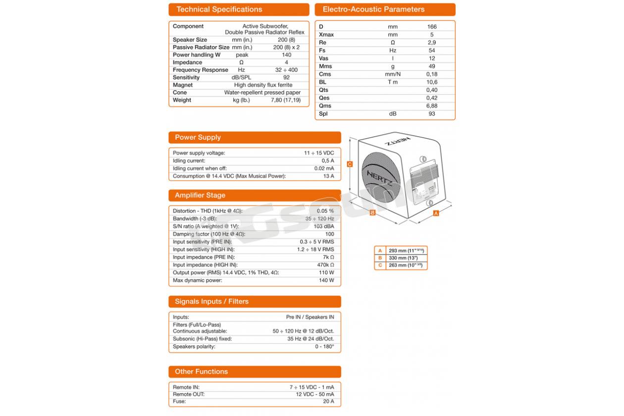 hertz subwoofer dba 200.3