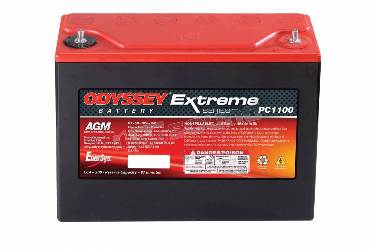 Odyssey Batteries Pc1100 Batteria Agm 45 Ah Poli Filettati M6 Batte