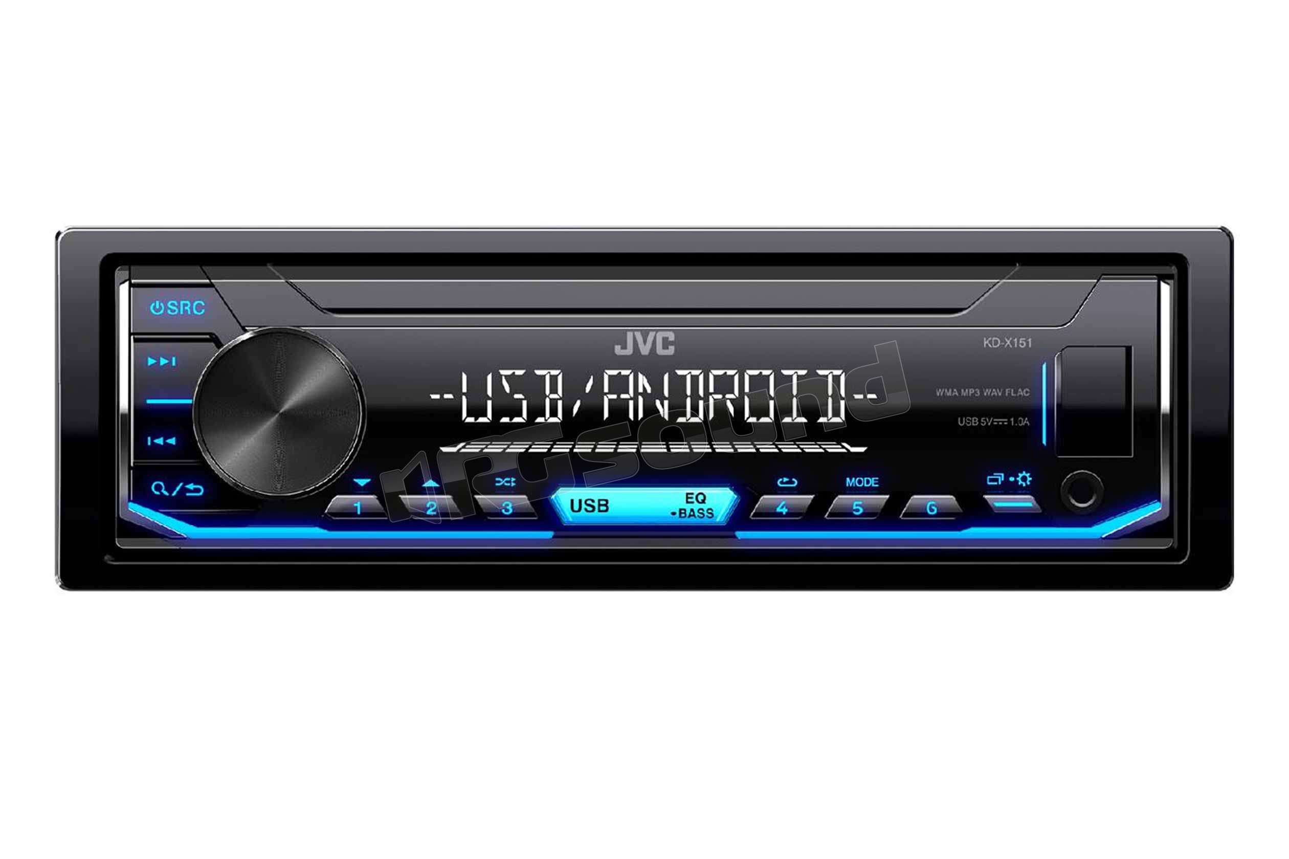 USB Android 4x50Watt Einbauset für Toyota Yaris P1 2003- JUST SOUND best choice for caraudio Einbauzubehör MP3 Autoradio Radio JVC KD-X151 