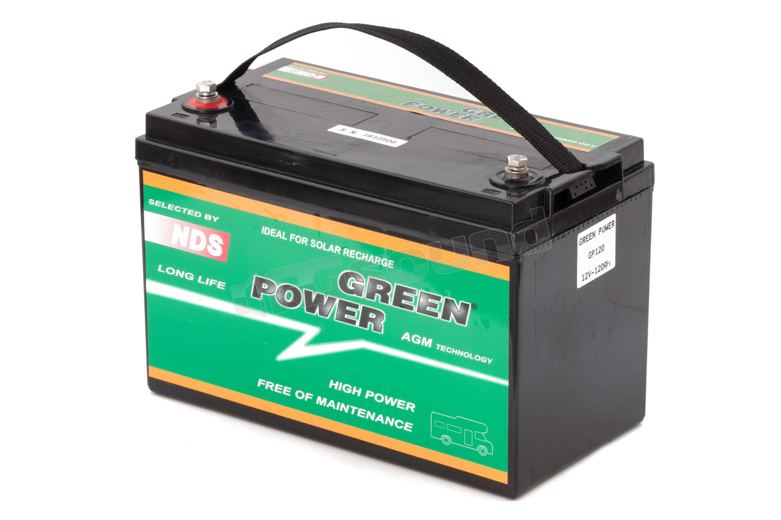 Batterie Agm Auxiliaire 120a Green Power Nds Gp120 Camping-Car