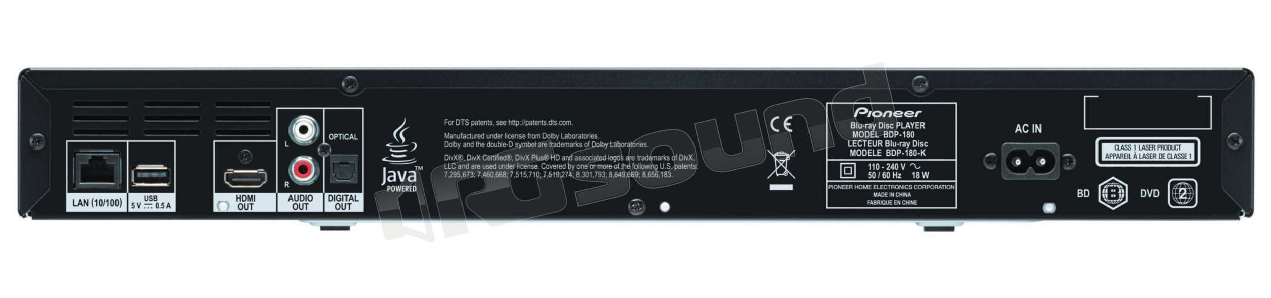 Pioneer BDP-180-K lettore Blu-ray 3D - 4K - WiFi Direct - Miracast | D