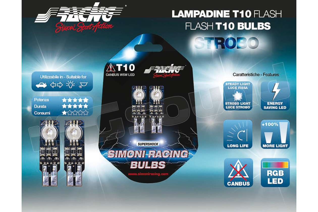 Simoni Racing T10/F lampadine con effetti luce multicolore
