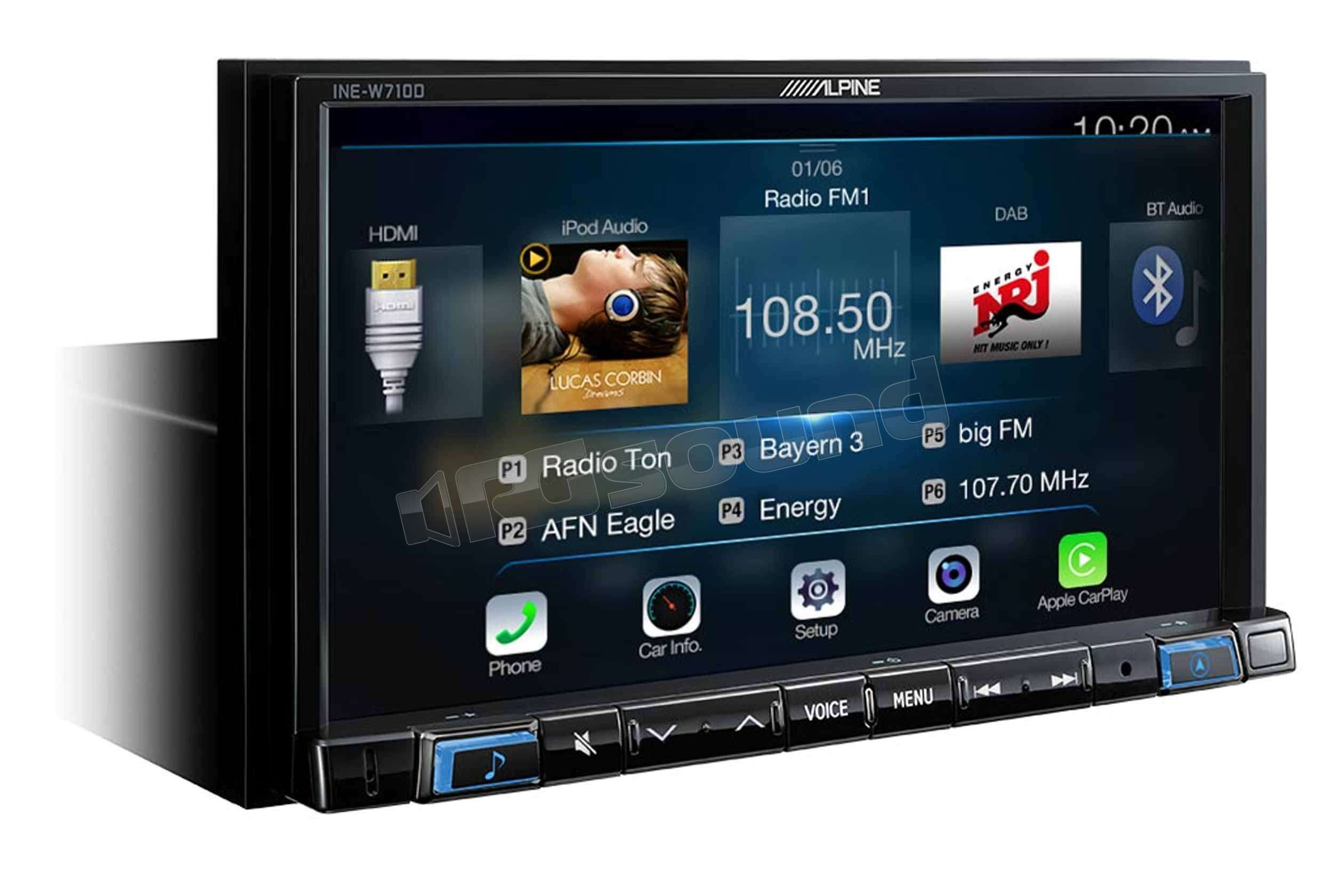 Alpine INE-W710D Apple Car Play + Android Auto | Monitor auto 1 e 2 Di