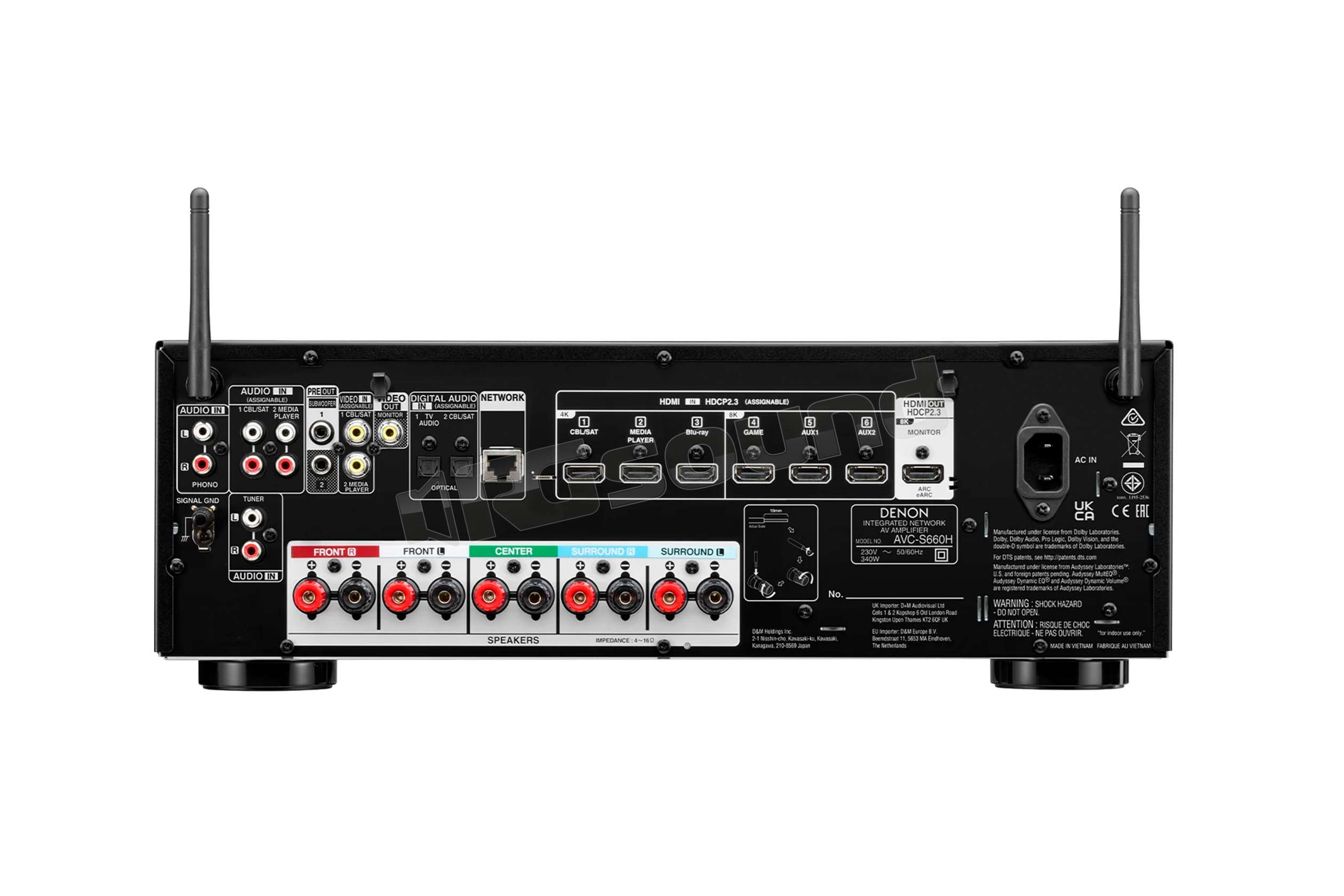 Denon AVCS660H Amplificatore 8K con 5.2 canali da 135W e DTS Neo6