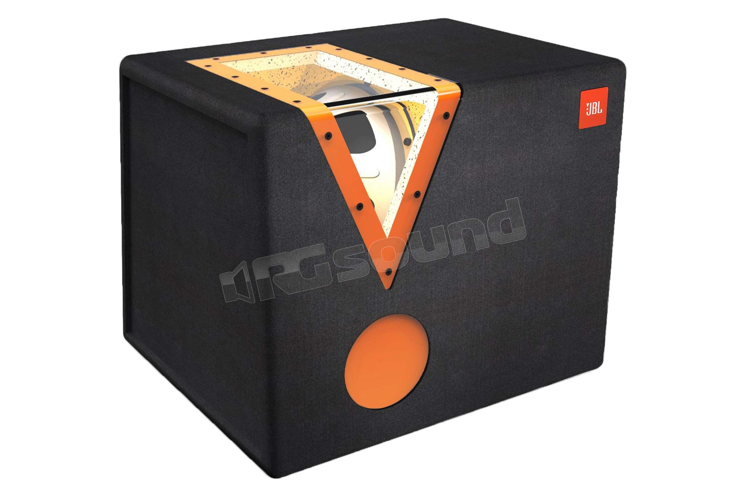 JBL CSX-1400BP 12-inch Bandpass Subwoofer – Met Acryl Venster, Oranje LED, Geventileerd, Voor In De Auto