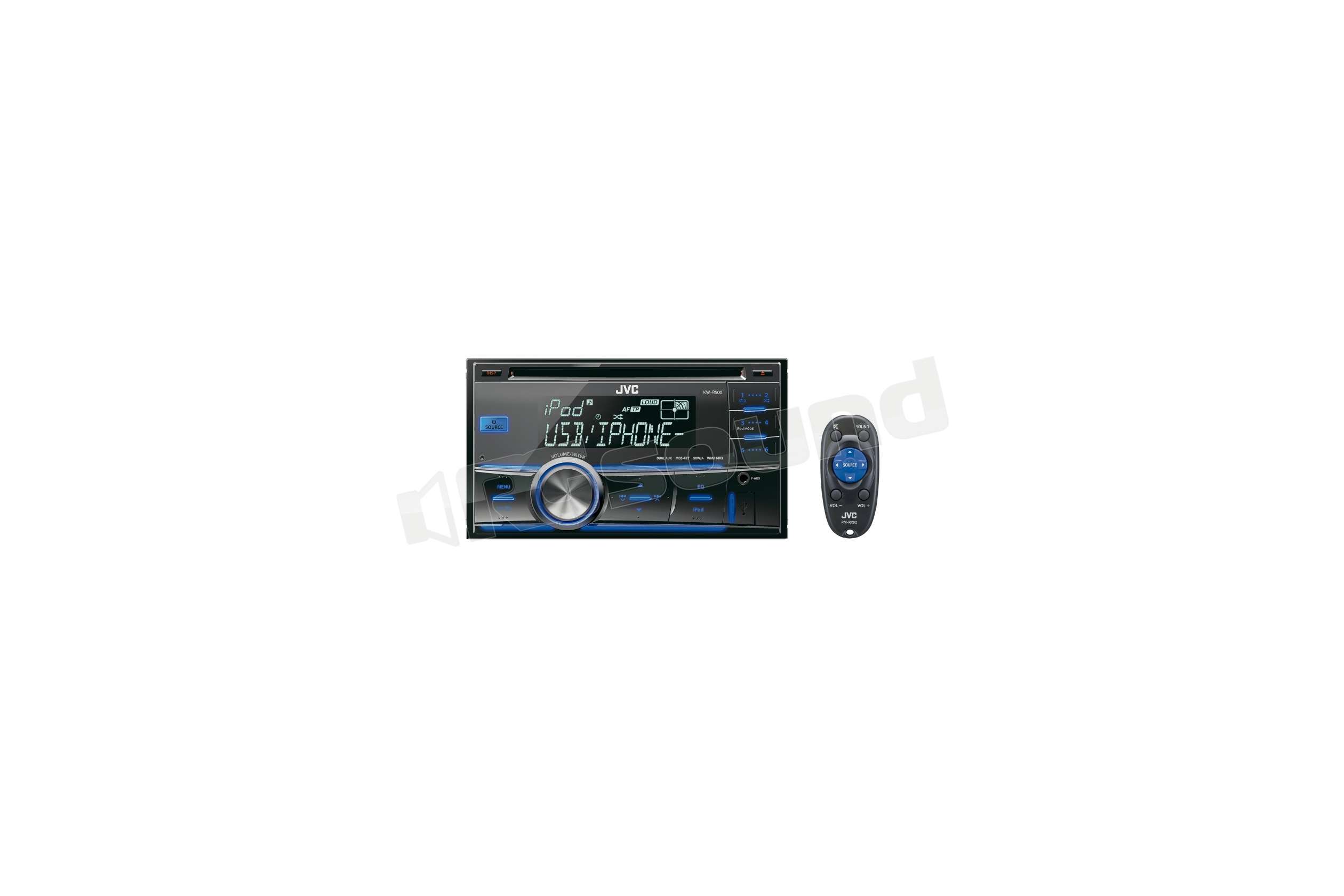 JVC KW-R500 Sintolettore USB/CD 2-DIN con doppio AUX | Autoradio 1 din