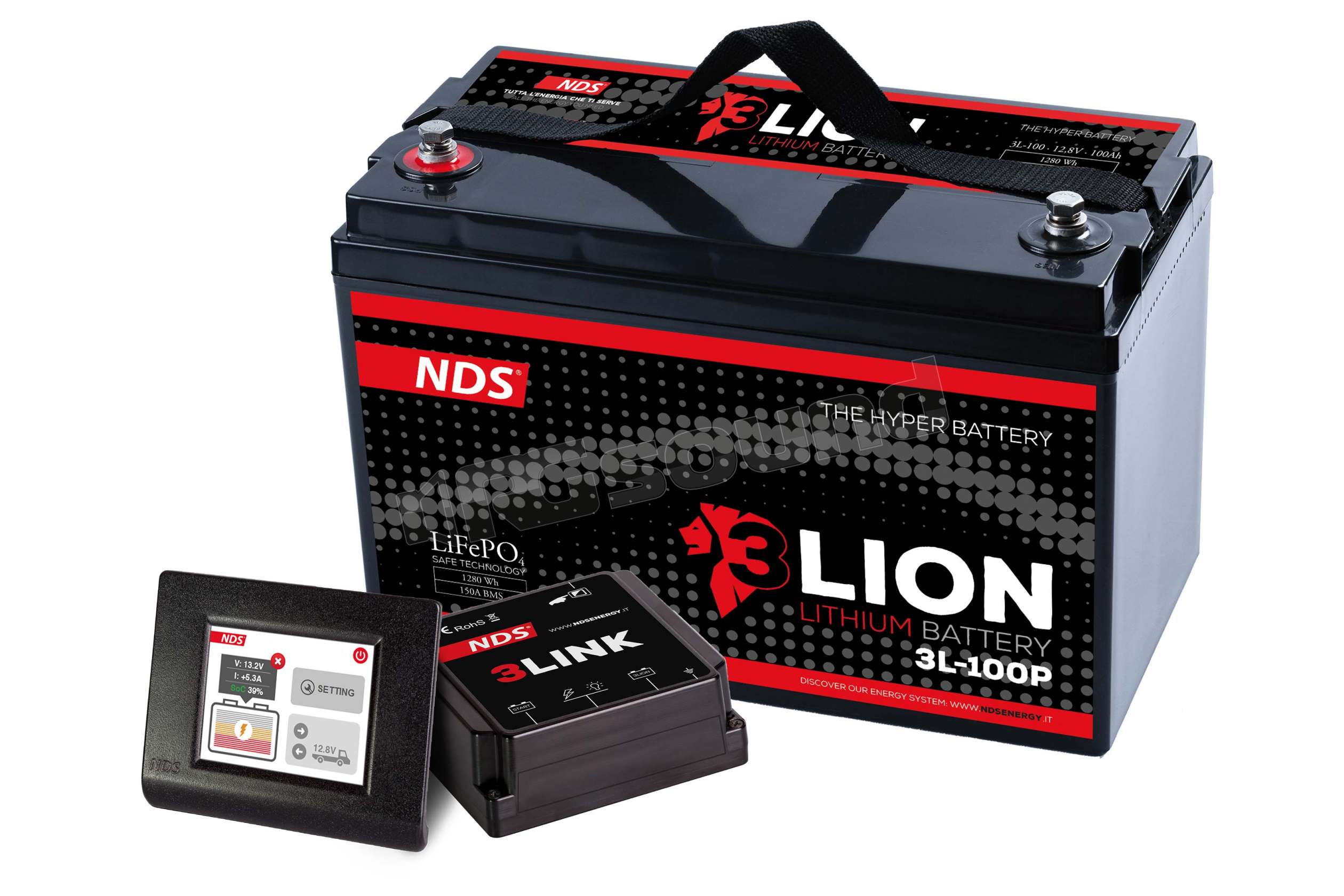 NDS Energy 3L100P 3LION BATTERIA AL LITIO 12V100Ah con BMS da 15