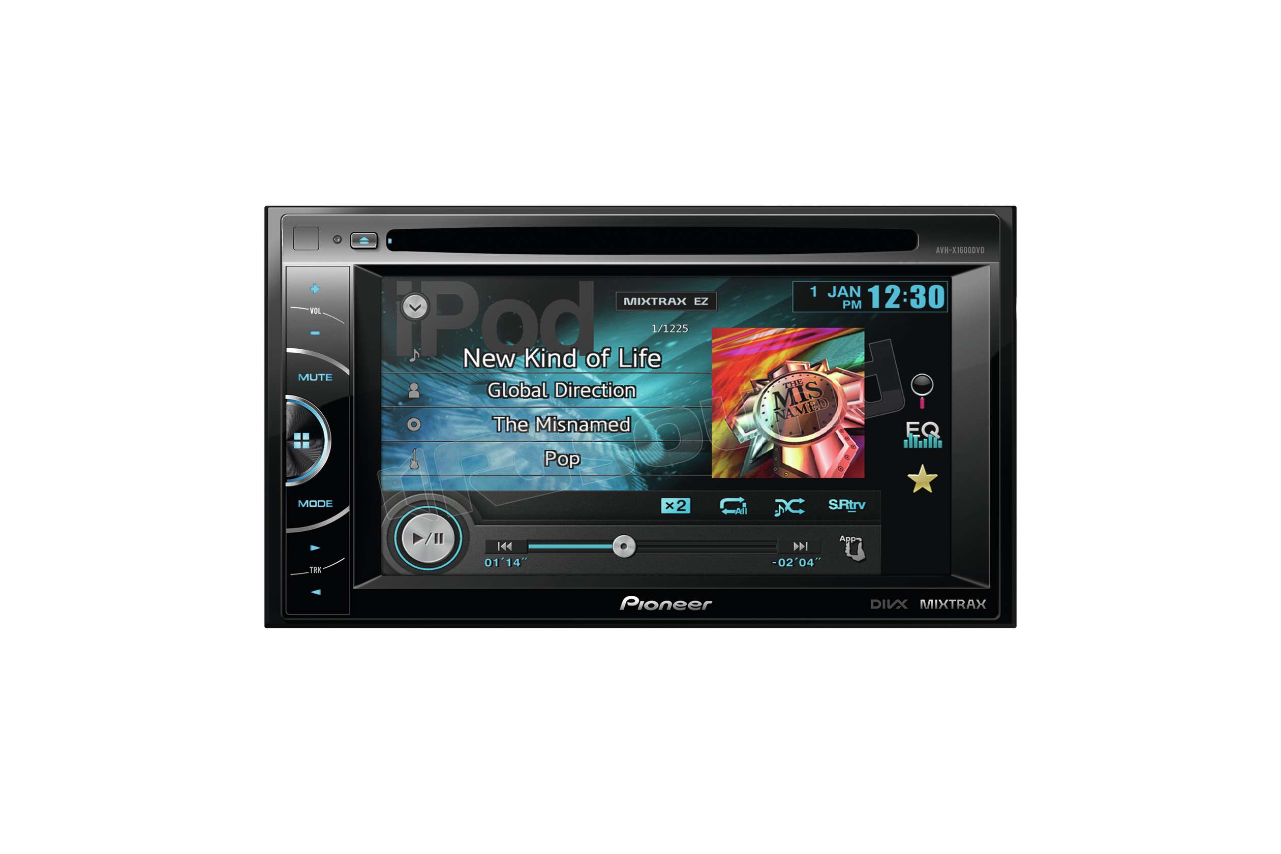 Pioneer AVHX1600DVD Monitor auto 1 e 2 Din Car multimedia Monito