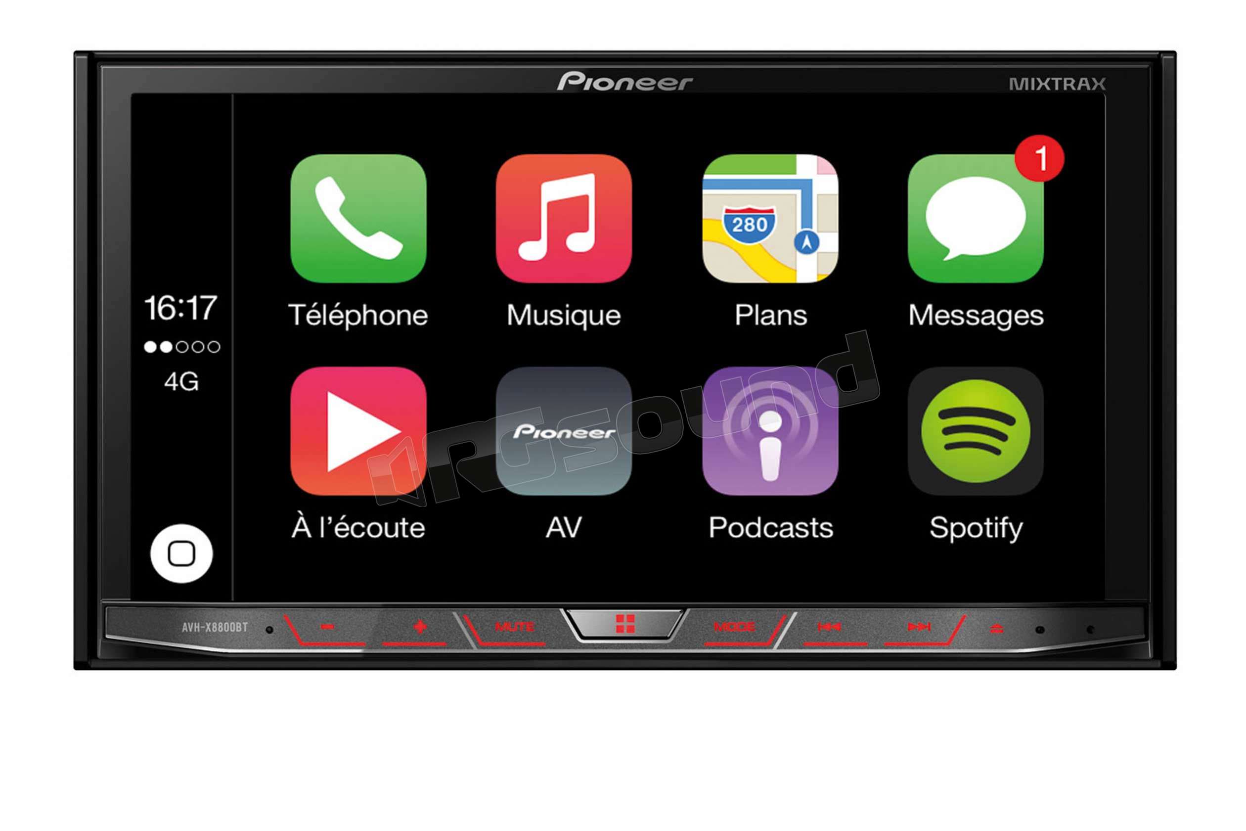 Pioneer AVH-X8800BT monitor 7'' CD/DVD, USB, Bluetooth, Apple CarPlay,