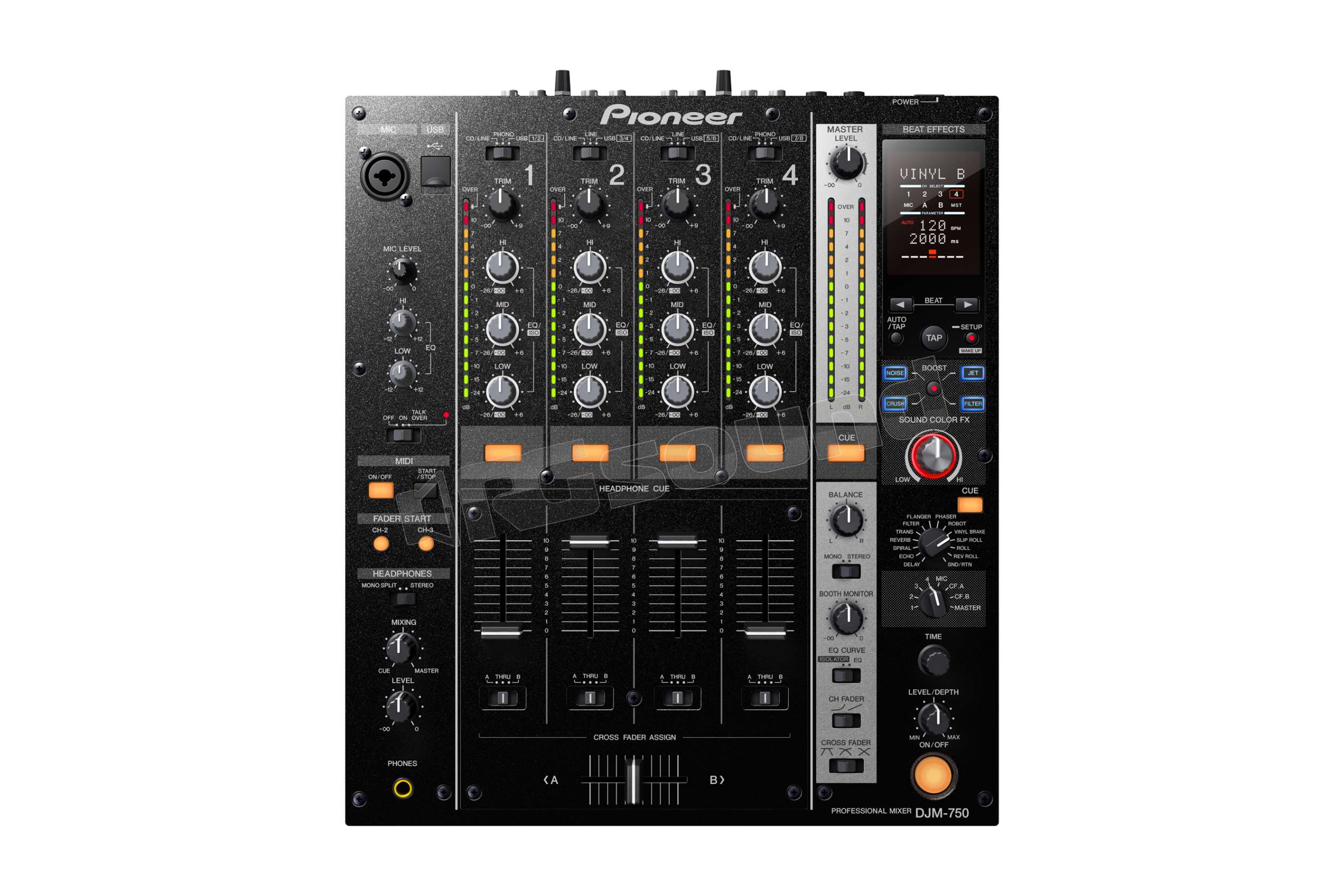 Pioneer DJ DJM750K 4 Channel MidRange Digital Mixer (Black) Prodo