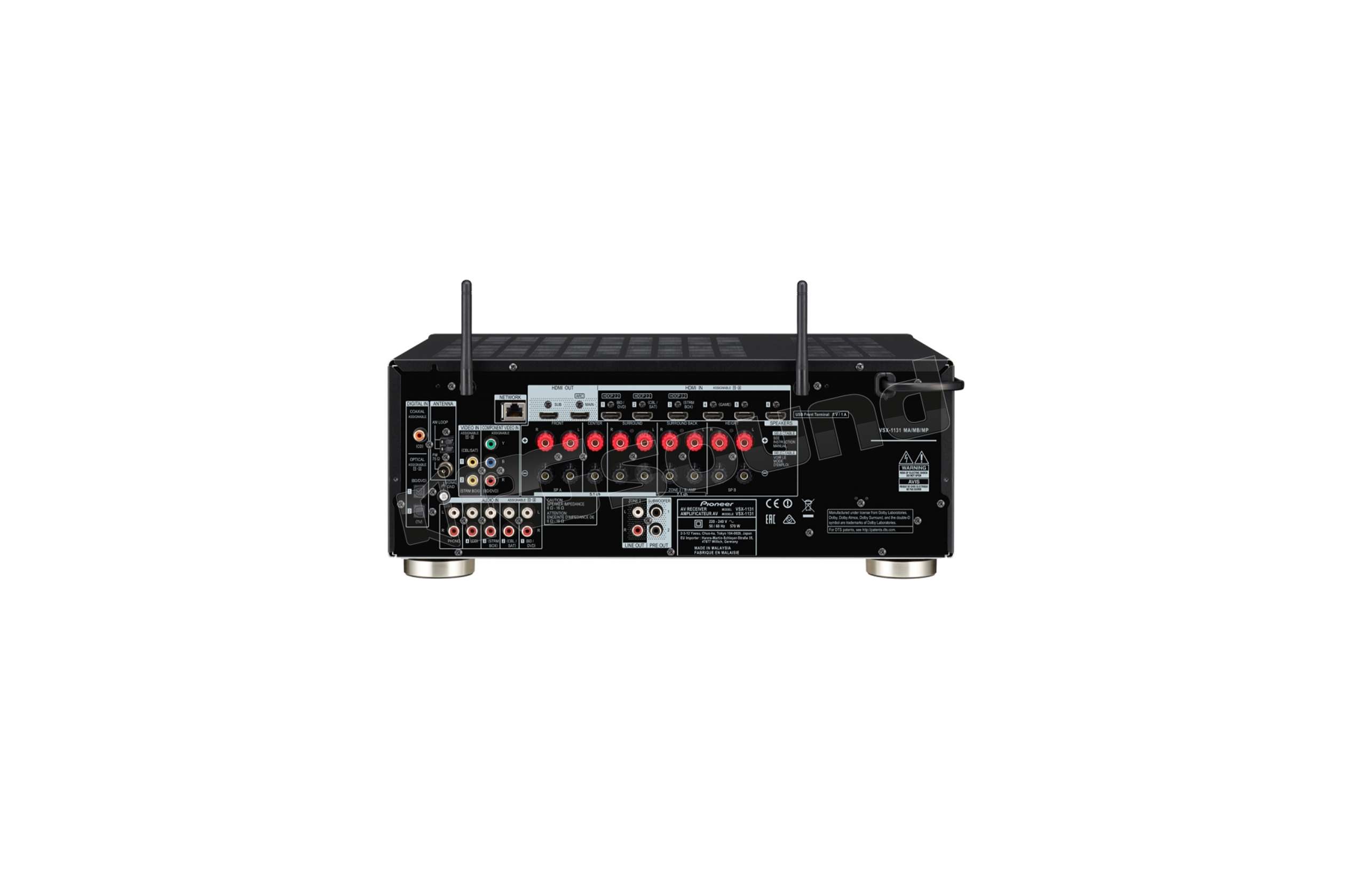 Pioneer VSX1131B Ricevitore home theatre con finitura nera Diffuso
