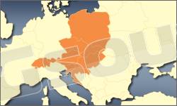 AV Map Mappa Austria Liechtenstein  Croazia Slovenia  Slovacchia Repubblica Ceca  Polonia  Ungheria Svizzera per geosat 5