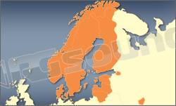 AV Map Mappa Danimarca Norvegia Svezia Finlandia Lettonia Lituania Estonia Russia per geosat 5