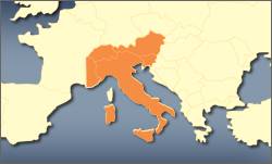 AV Map Mappa Italia San Marino, Città del Vaticano, Austria , Svizzera, Slovenia, Francia sud-orientale per geosat 5