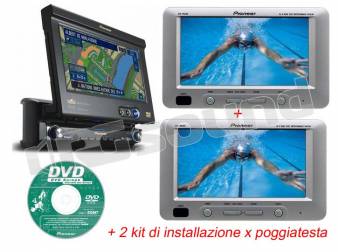 Pioneer AVIC-X1R + 2 monitor AWD-W6200 + accessori