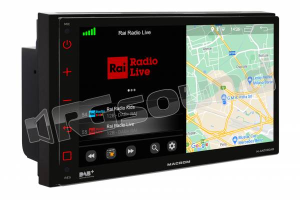 M-AN700DAB Monitor da 7'' con sistema Android - Telaio 2 DIN corto