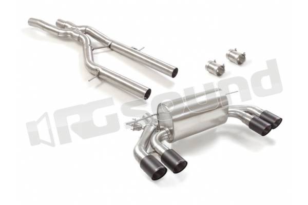 50.0925.78 Tubo centrale inox + Posteriore inox sdoppiato con terminali rotondi per BMW