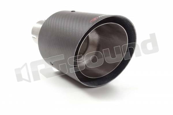 59.0008.74 terminale inox rotondo 100 mm Carbon Shot con tubo di entrata int. 50 mm, lunghezza 225 mm