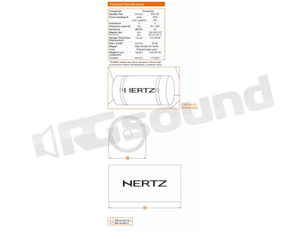 Hertz DST 30.3 Casse per auto 1000 W 
