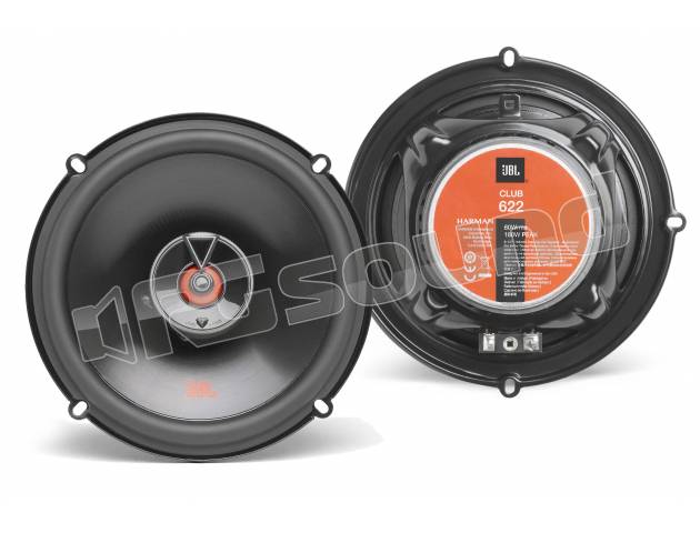 Kit 2 Altoparlanti Coassiali JBL Club 622 Da 6.5” (16 Cm) – 60W RMS, 180W Max, Impedenza 3Ω, Con Adattatori E Viti
