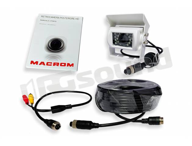 Telecamera Retromarcia Auto A Doppia Lente Bianca - Angolo Regolabile, Visione Posteriore Per Camper E Camion, IP68