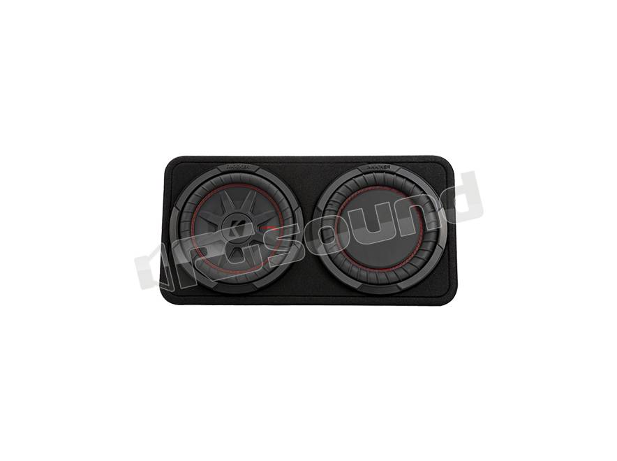 KICKER CompC 10-inch (25cm) Subwoofer in Thin Profile Enclosure, 4-Ohm